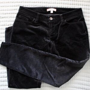 Black Velvet Low-Rise Tapered Leg Pants